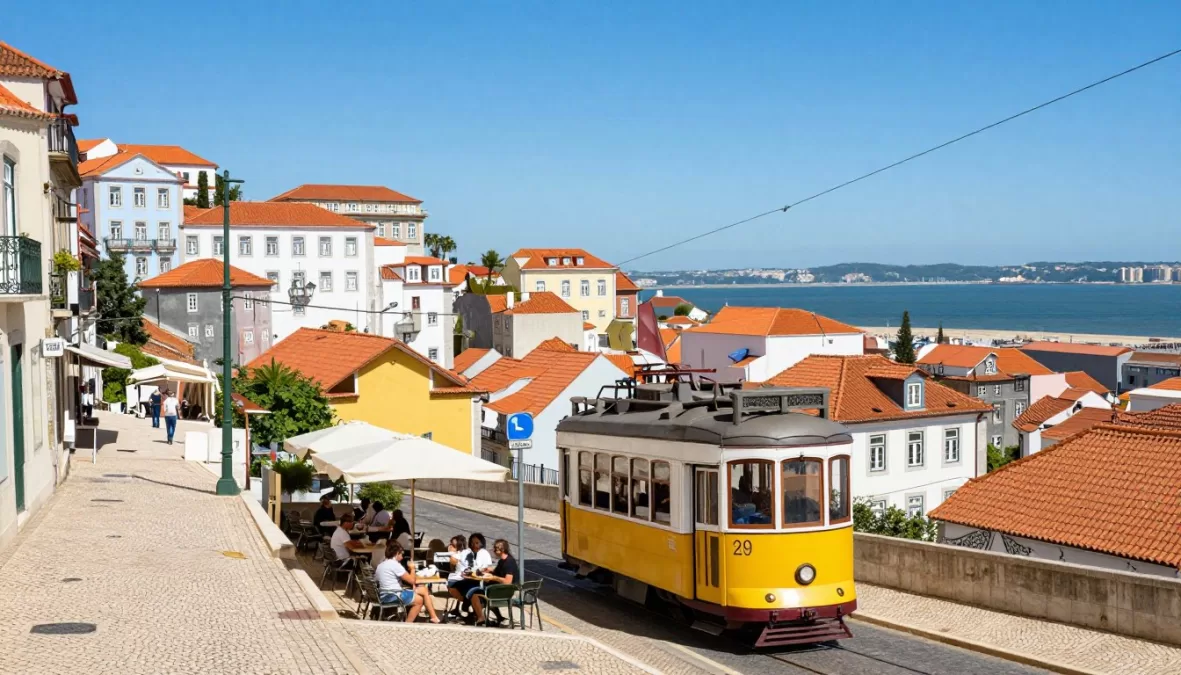 Lisbon Portugal coastal city showing safety and Mediterranean lifestyle in safest places