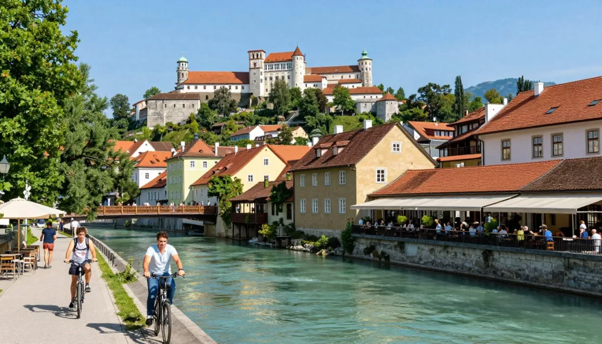 Ljubljana Slovenia showing medieval architecture and modern safety in safest countries