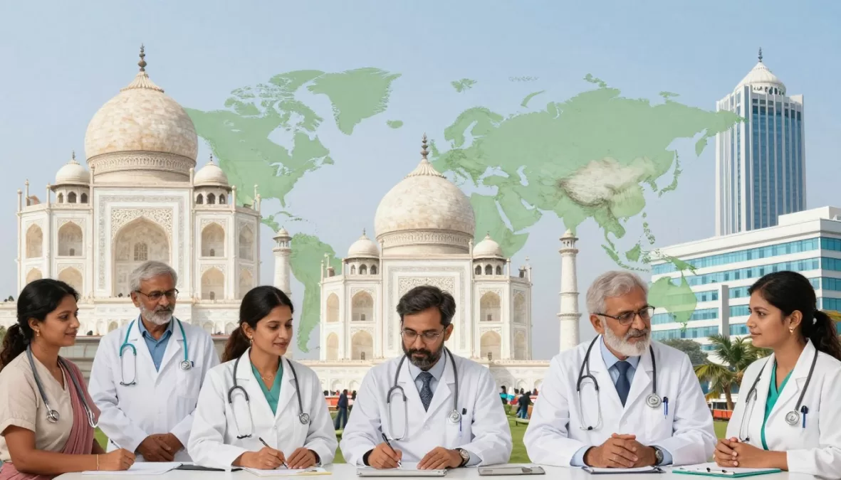 Medical tourism in India concept