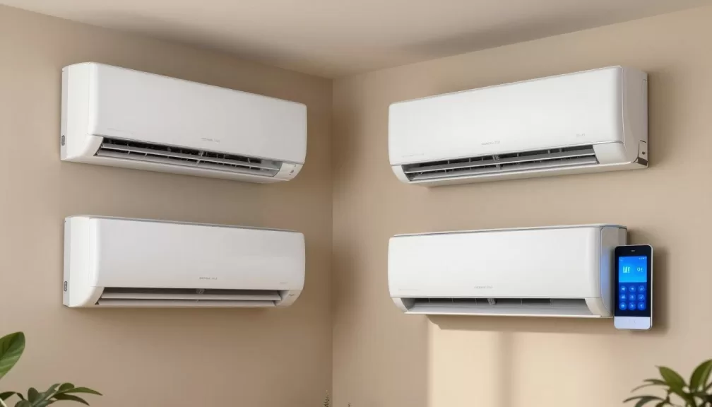 Modern air conditioners displayed in Indian home setting showcasing top 10 AC brands in India 2026