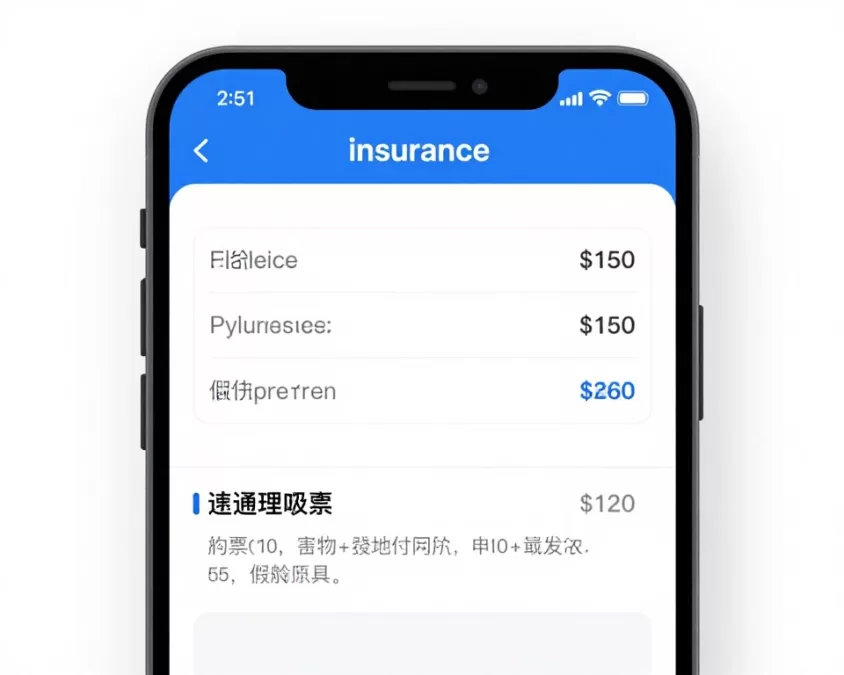 Online therapy platform payment and insurance setup screen