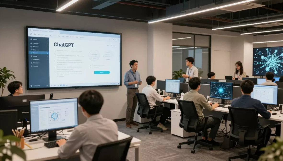 OpenAI headquarters and advanced AI development systems