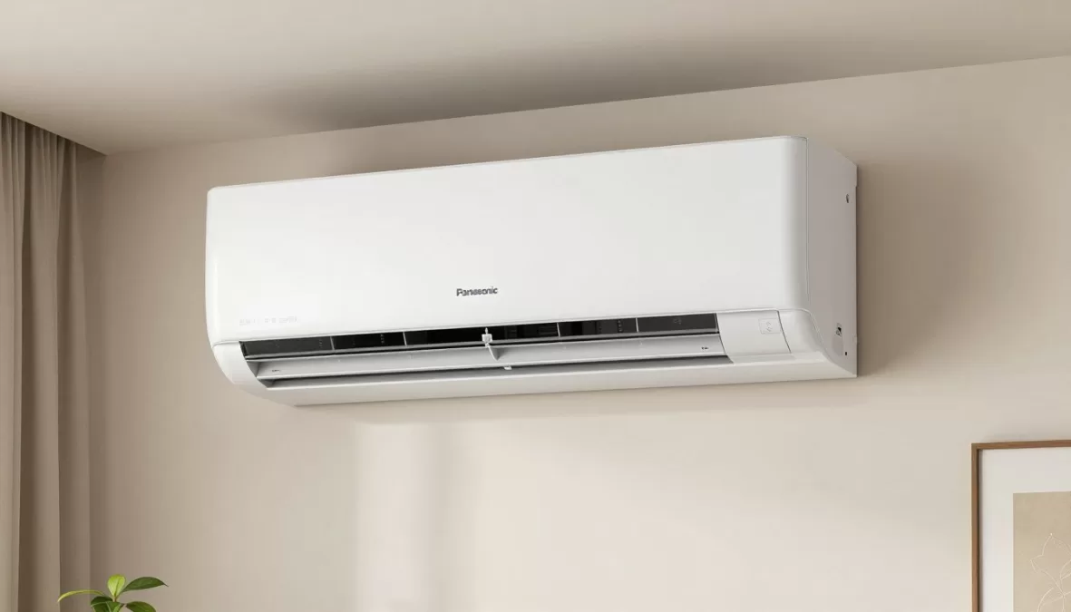 Panasonic air conditioner showcasing Japanese engineering and efficient cooling technology