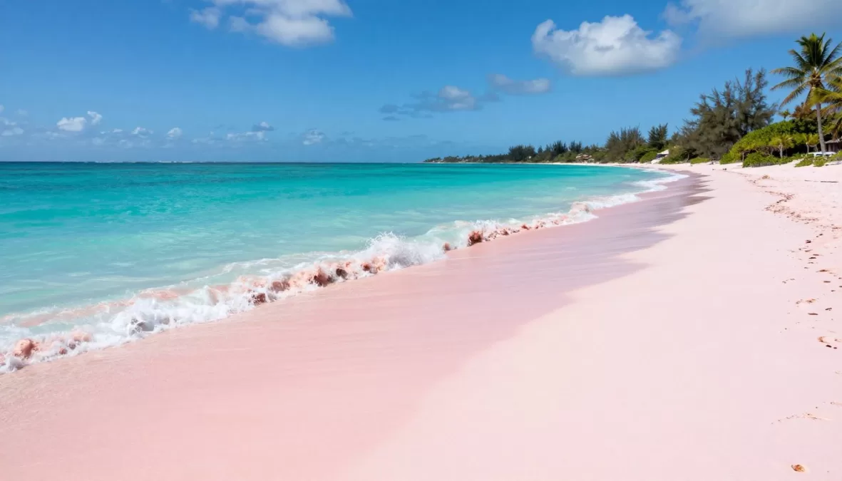 Pink Sands Beach Bahamas pink sand turquoise water Harbour Island