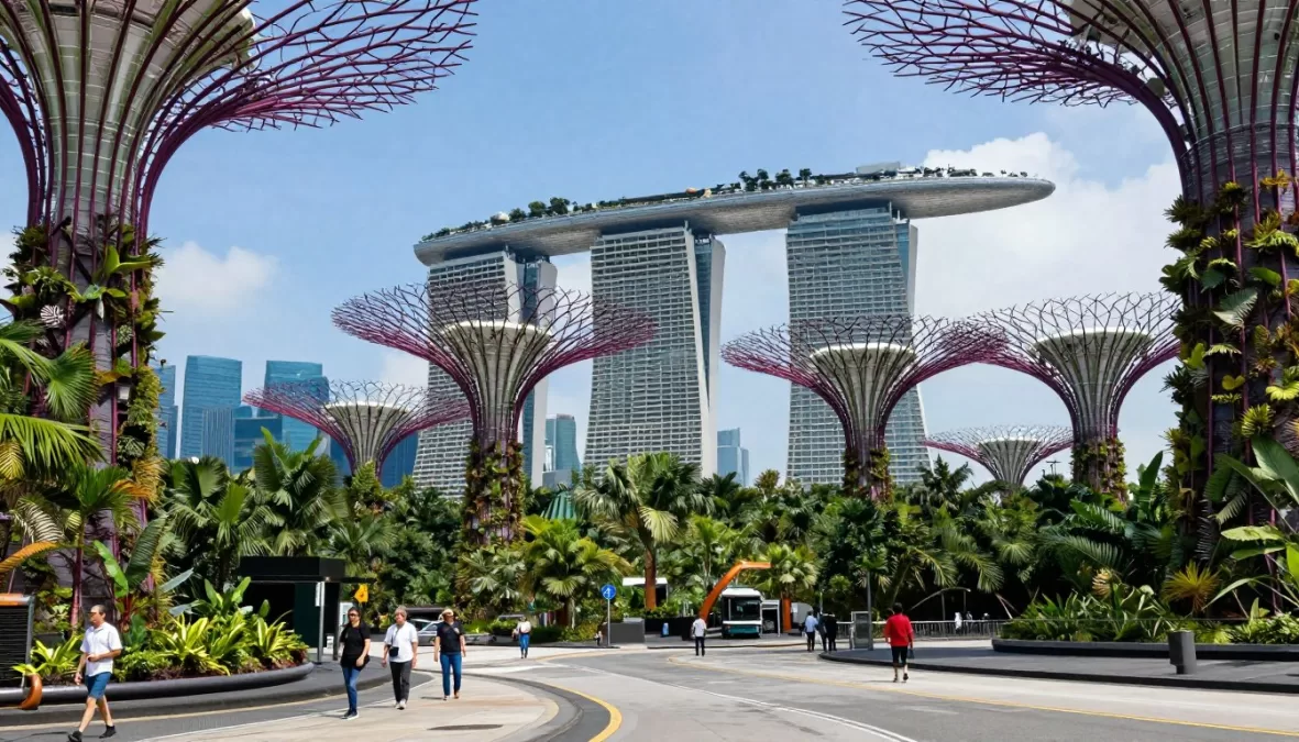 Singapore modern skyline showing safety and development in safest places world