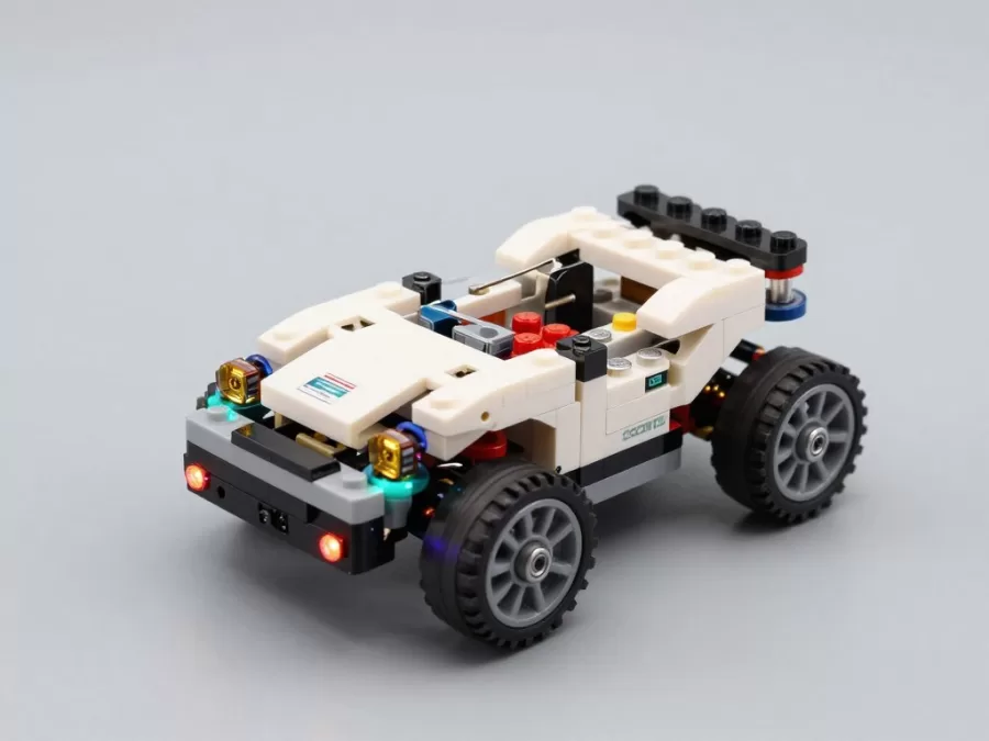 Smart Lego motorized robot creation in action