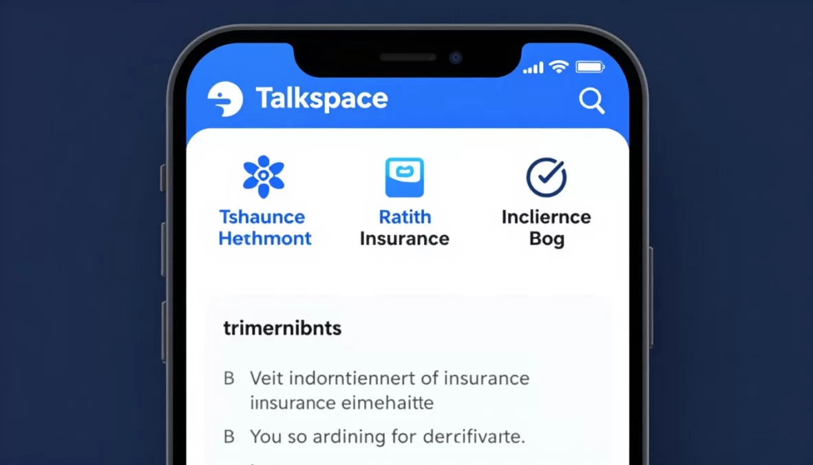Talkspace mobile app showing insurance verification screen