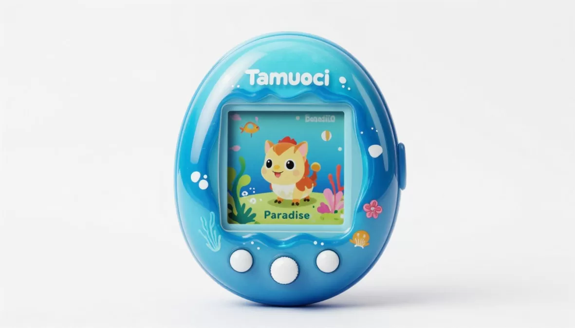 Tamagotchi Paradise Blue Water edition with ocean-themed design