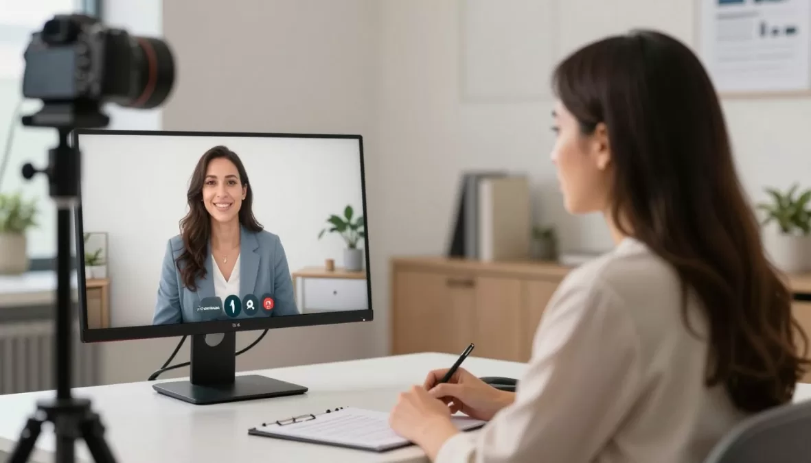 Thriveworks professional therapist video session setup