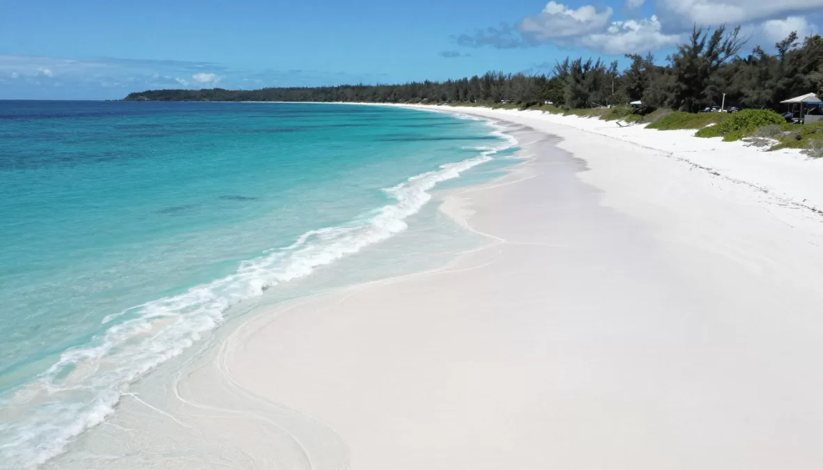 Whitehaven Beach Australia white sand turquoise water swirling patterns