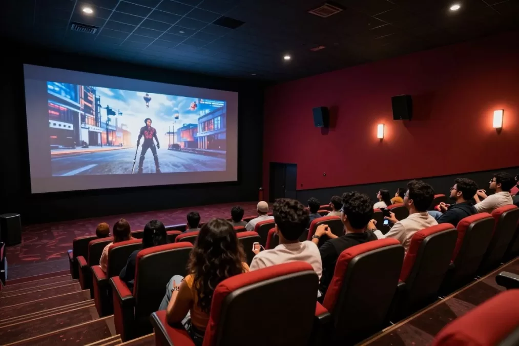 bollywood cinema theater audience watching film