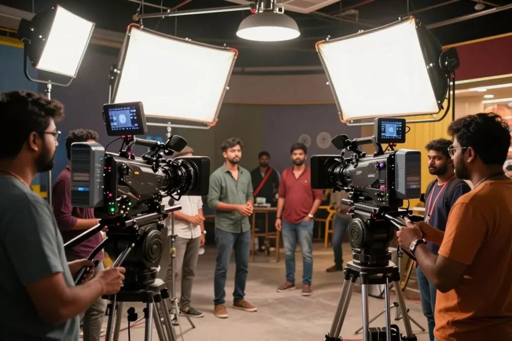 bollywood film production set 2025 with modern equipment