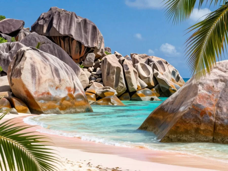 granite boulders Anse Source d'Argent natural pools Seychelles