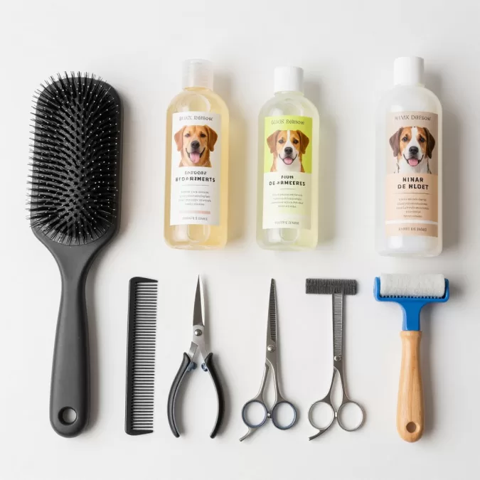 professional dog grooming tools and supplies collection