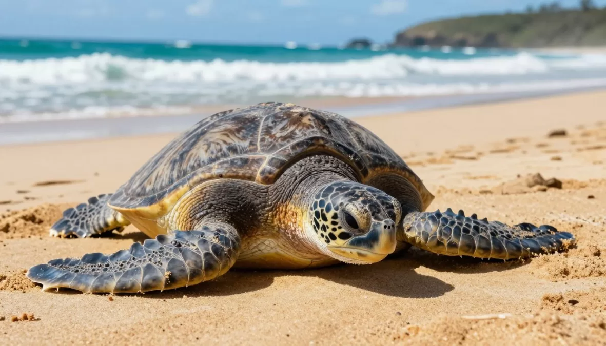 sea turtles nesting Baia do Sancho beach