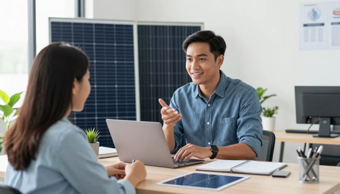 solar energy consultation answering customer questions