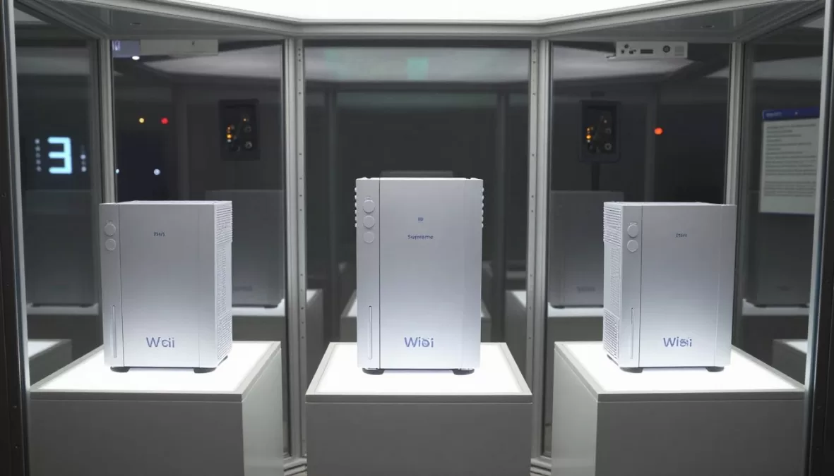 All three Nintendo Wii Supreme consoles displayed together in vault