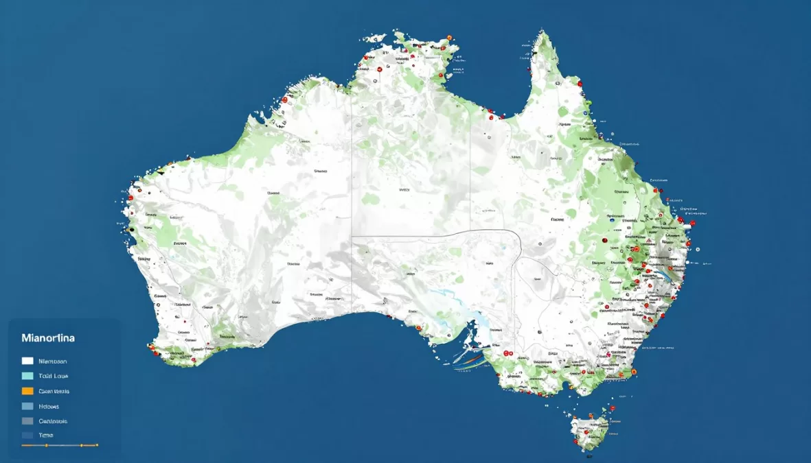 Australian EV charging network map