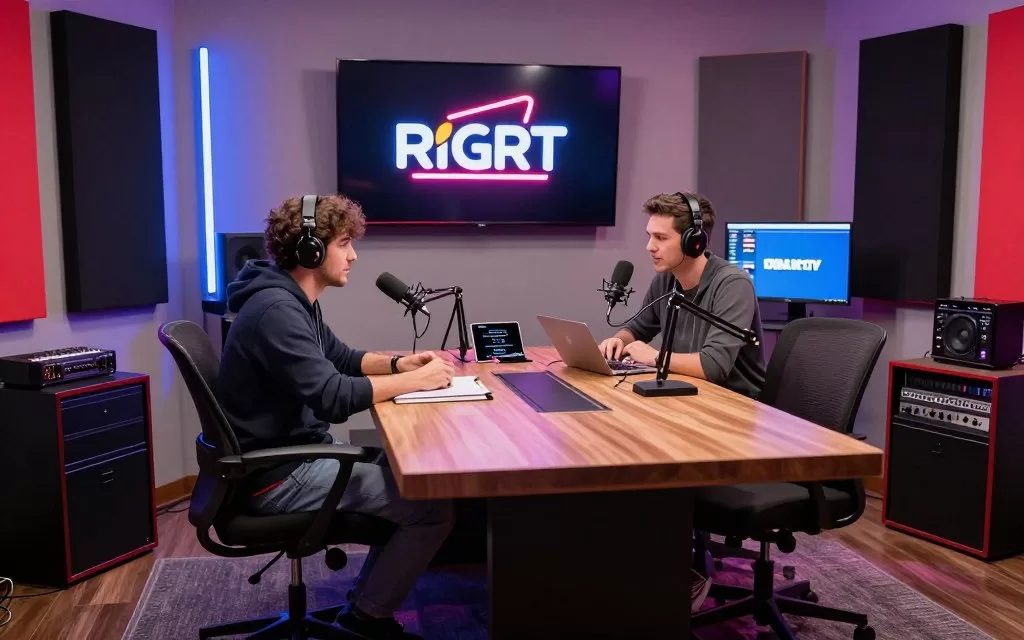 Call Her Daddy podcast studio with modern design