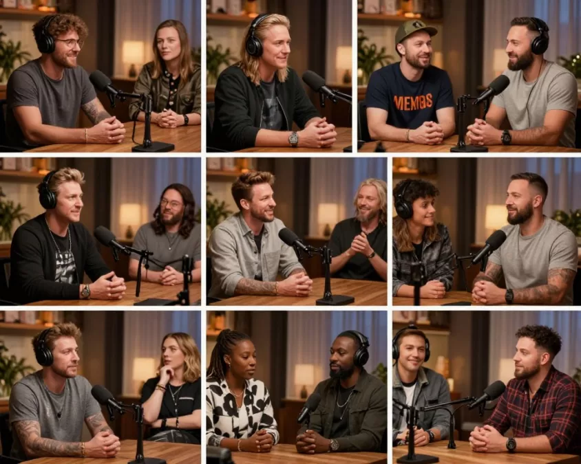 Celebrity guests on SmartLess podcast from various entertainment backgrounds