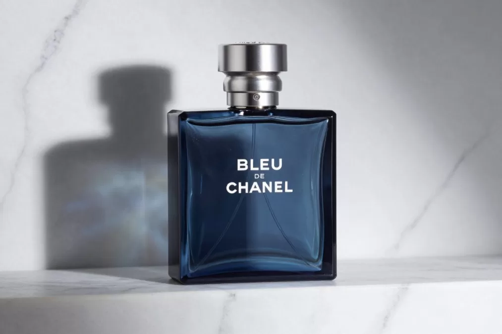 Chanel Bleu de Chanel luxury bottle with magnetic cap