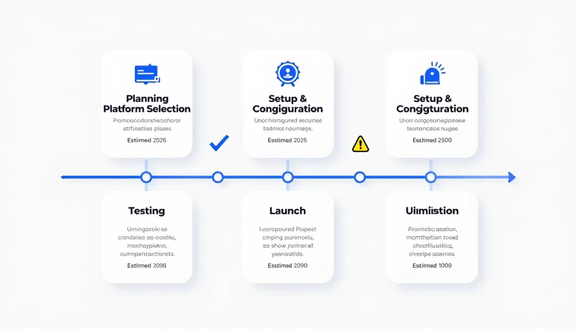 Chatbot implementation roadmap showing phases from planning to optimization