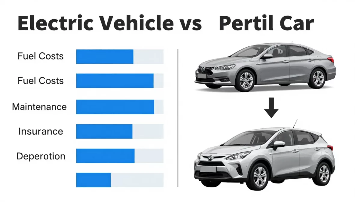 Cost comparison infographic electric vs petrol