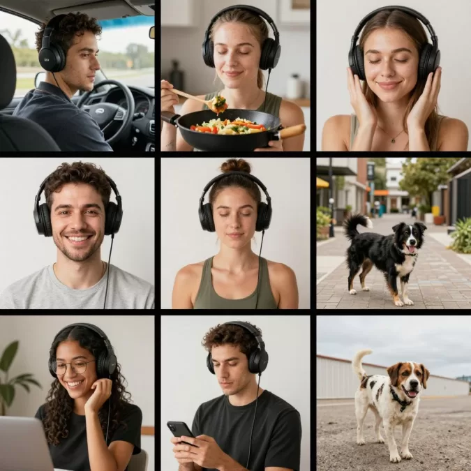 Daily routine incorporating podcast listening moments