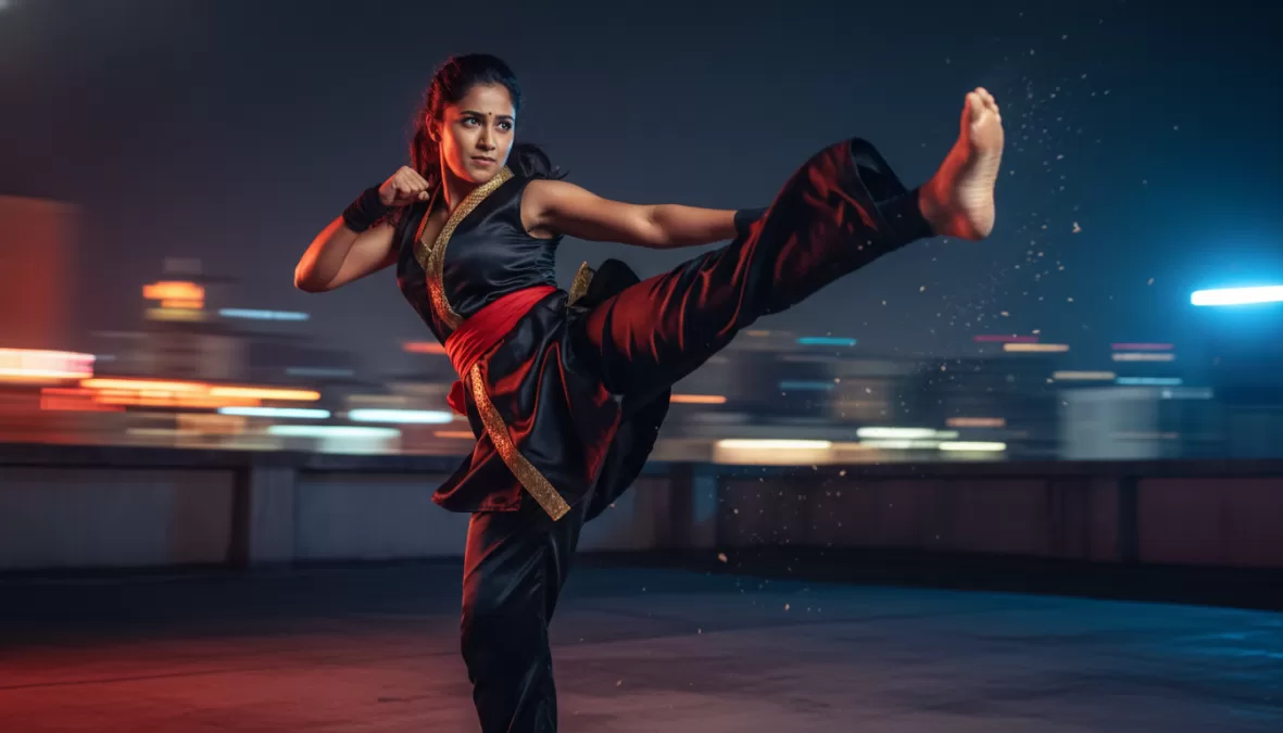 Disha Patani performing action stunts in Indian film