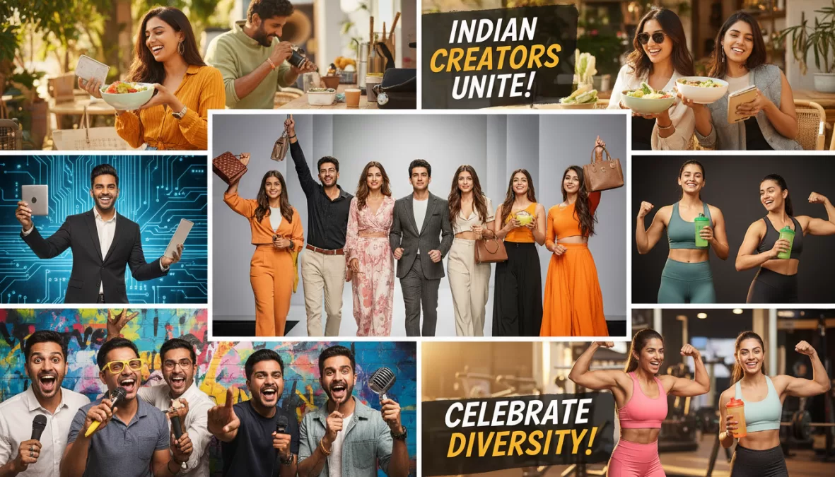 Diverse Indian influencers representing the future of digital marketing