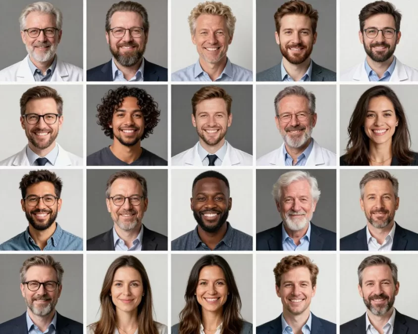 Diverse group of podcast guests from different professional backgrounds