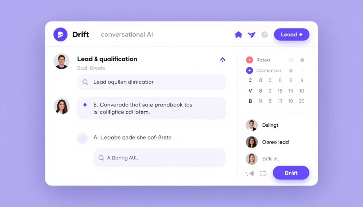 Drift chatbot interface showing lead qualification and meeting booking features