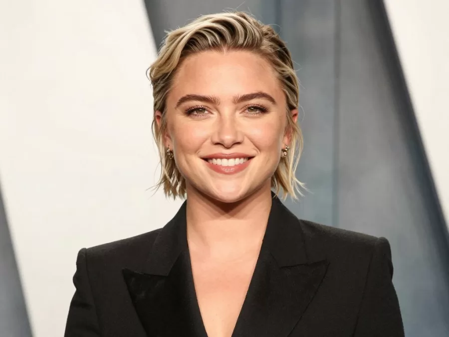Florence Pugh showcasing radiant beauty and confident presence