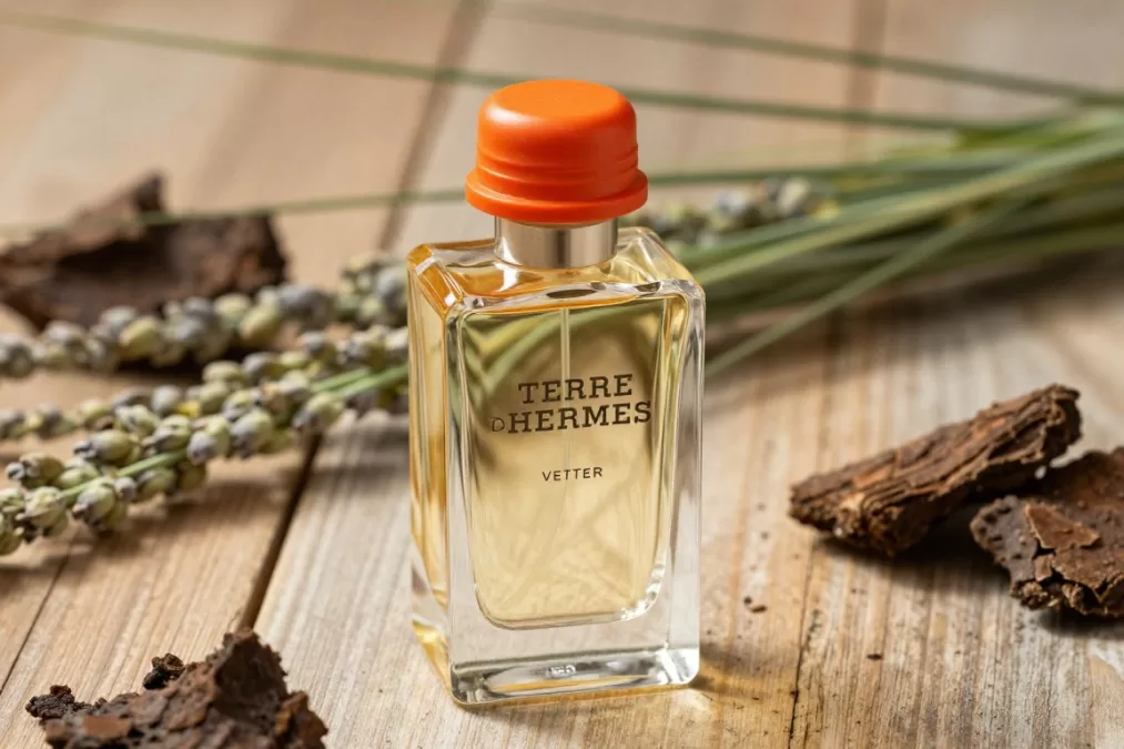 Hermes Terre d'Hermes bottle with orange cap