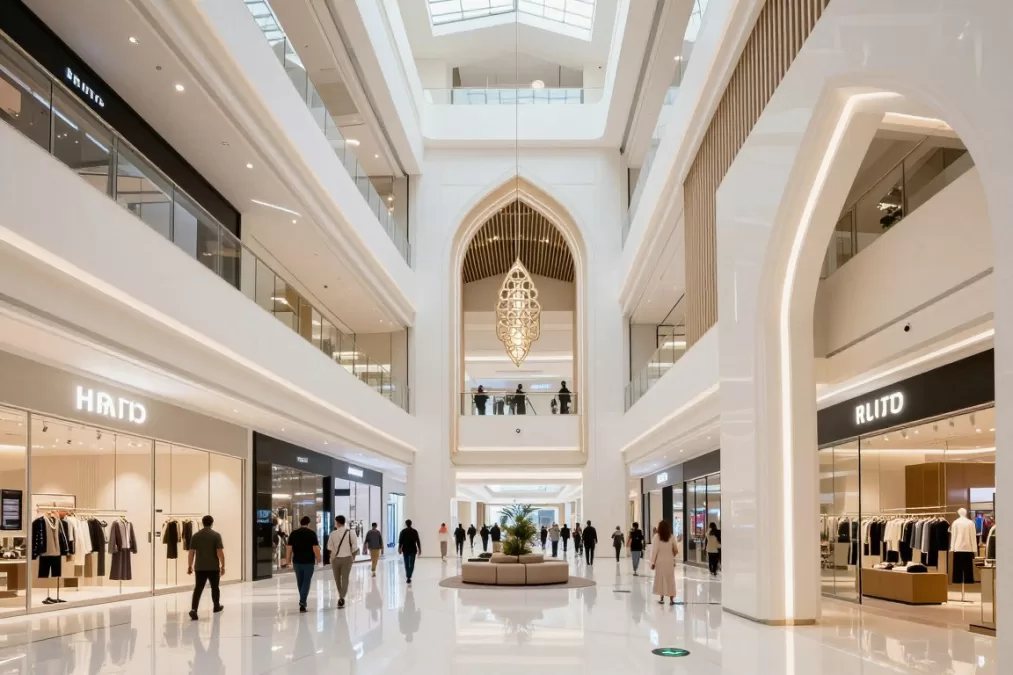 Indoor climate-controlled spaces in Riyadh shopping districts