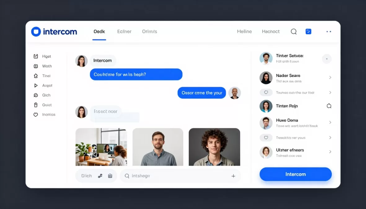 Intercom chatbot interface showing conversation flow and customer engagement features