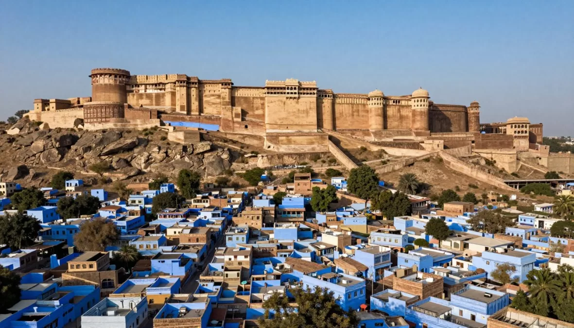 Jodhpur Mehrangarh Fort overlooking blue city perfect for destination weddings