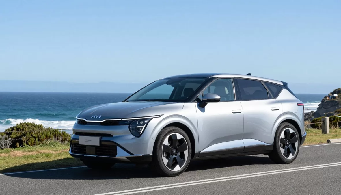 Kia EV9 electric SUV parked in Australian landscape