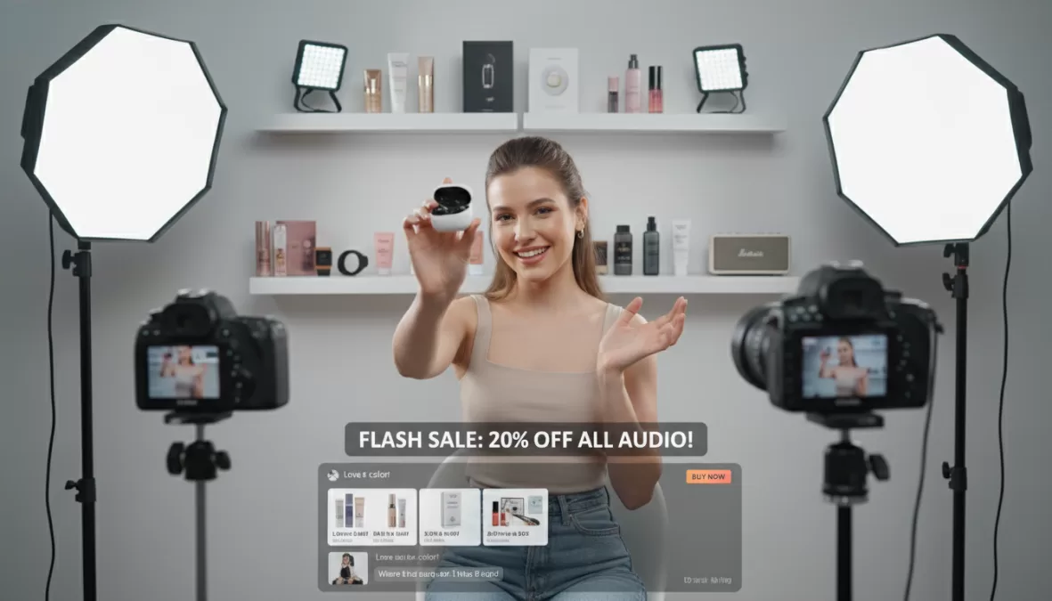 Live commerce streaming by Indian influencers
