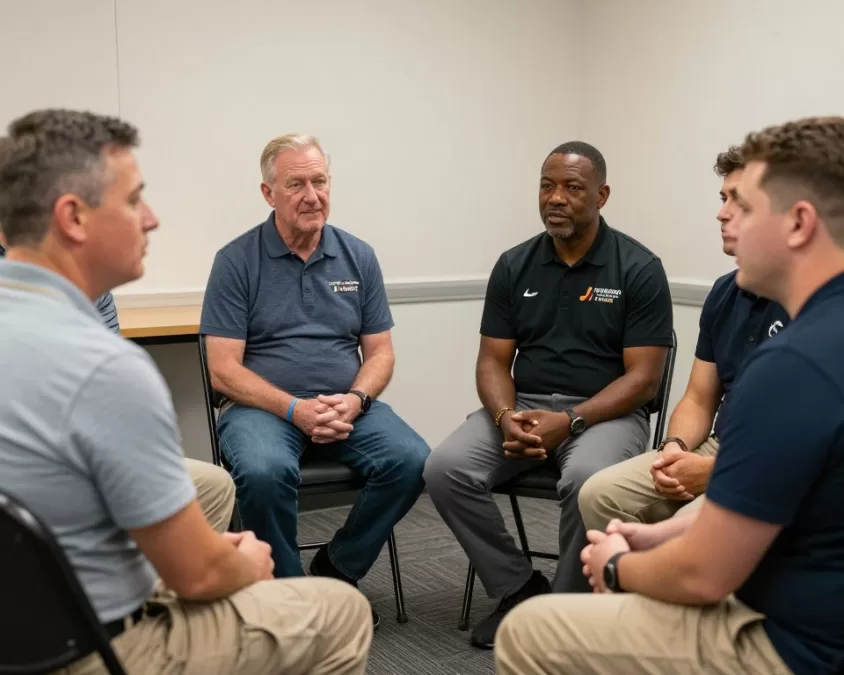 Military veterans sharing stories and experiences