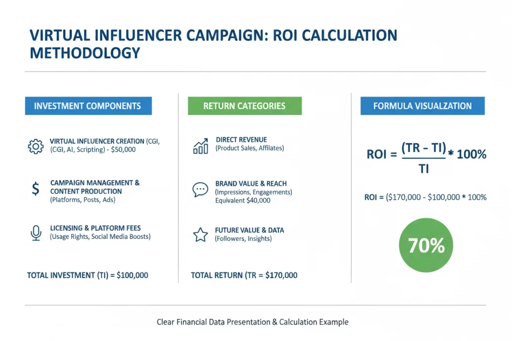 ROI calculation framework for virtual influencers