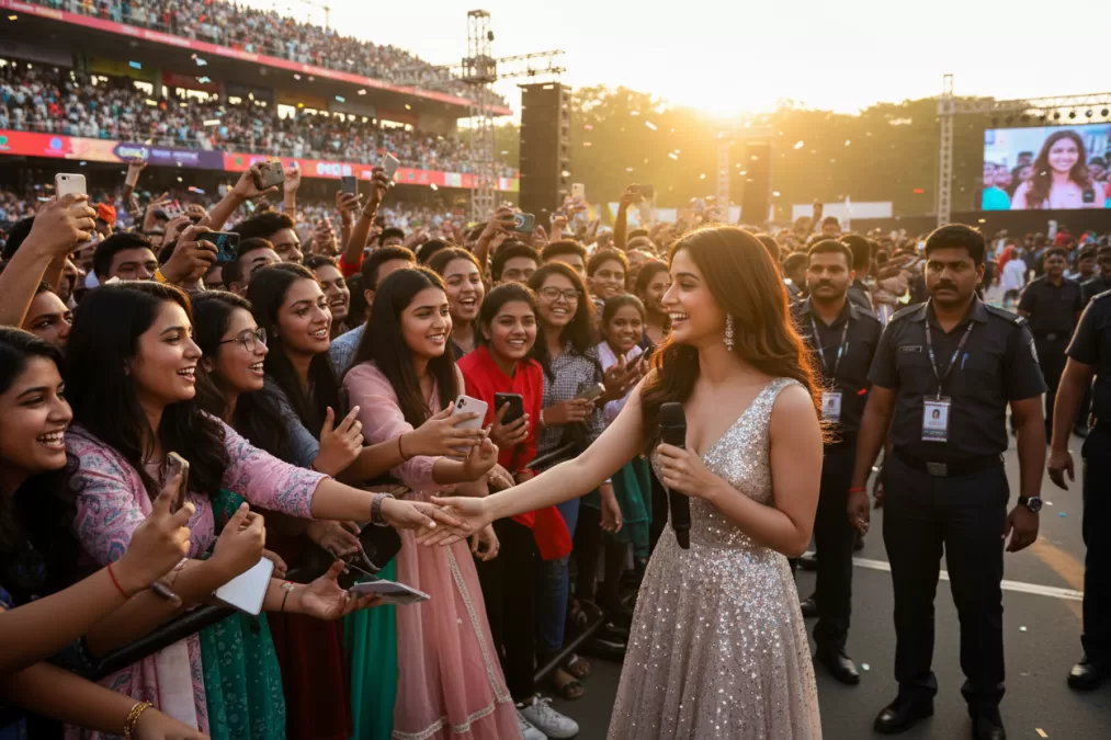 Rashmika Mandanna with massive fan following at public event