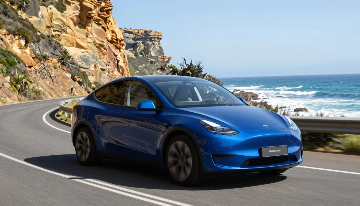 Tesla Model Y on Australian road