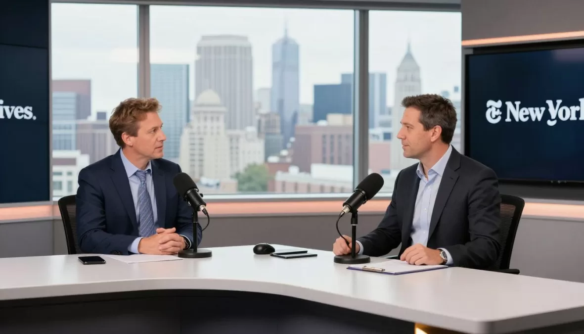 The Daily podcast New York Times studio with host Michael Barbaro