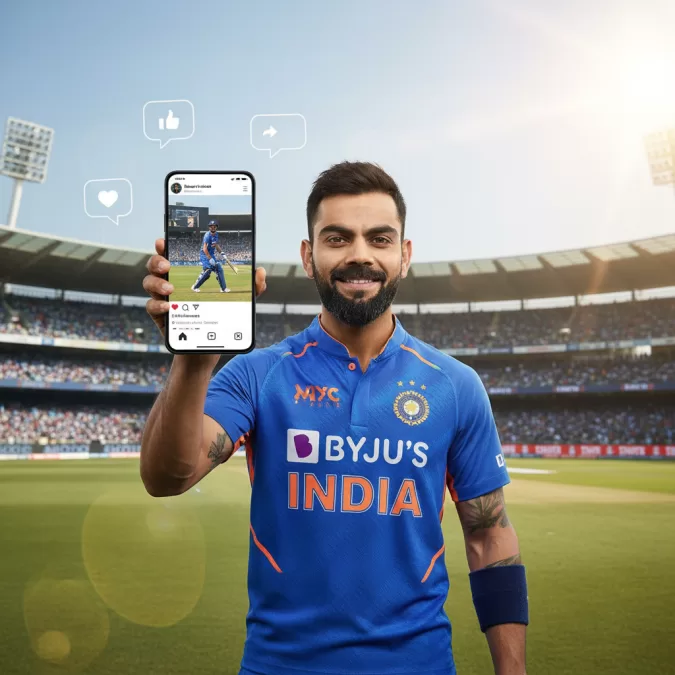 Virat Kohli social media influencer profile showing his Instagram presence