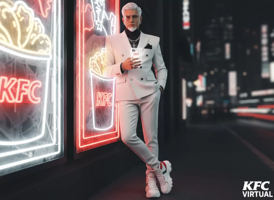 Virtual Colonel Sanders KFC character portrait