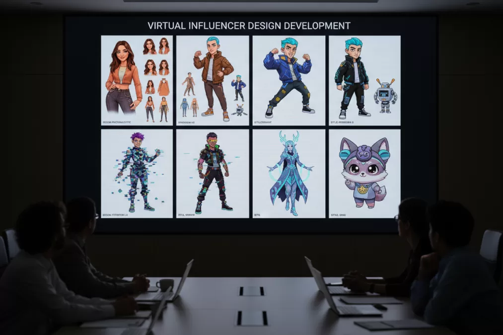 Virtual influencer character design examples