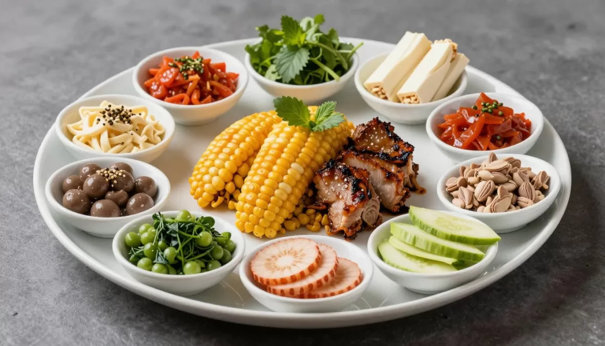 complete healthy meal with all weight loss food groups
