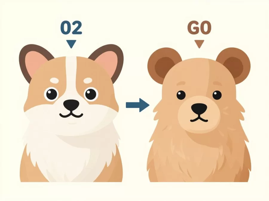 cute animal comparison showing different species with prominent features like large ears and round faces