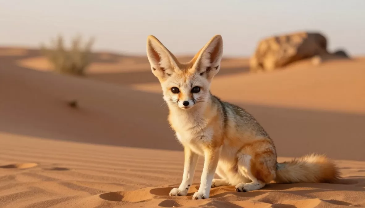 fennec fox in desert habitat showcasing large ears and sandy fur